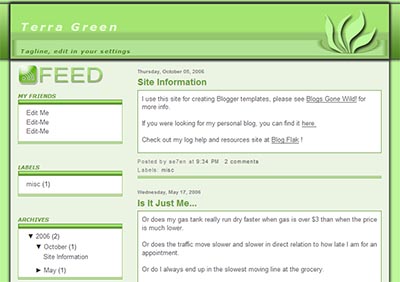 Free Blogger XML Theme